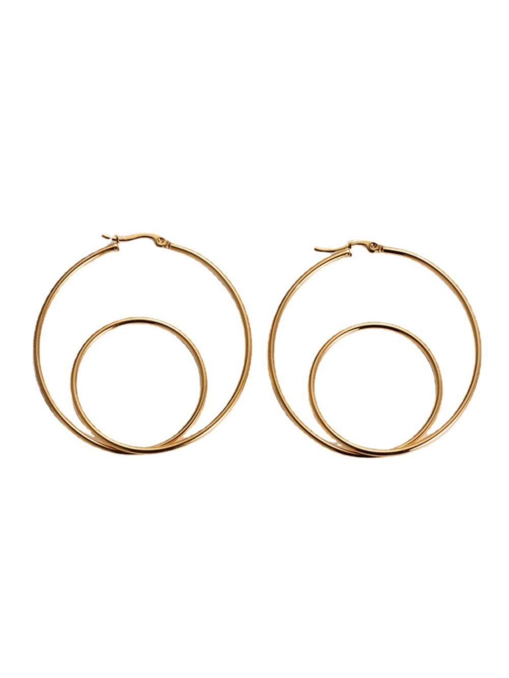 Women's Unbranded Gold Double Hoop Earrings One Size